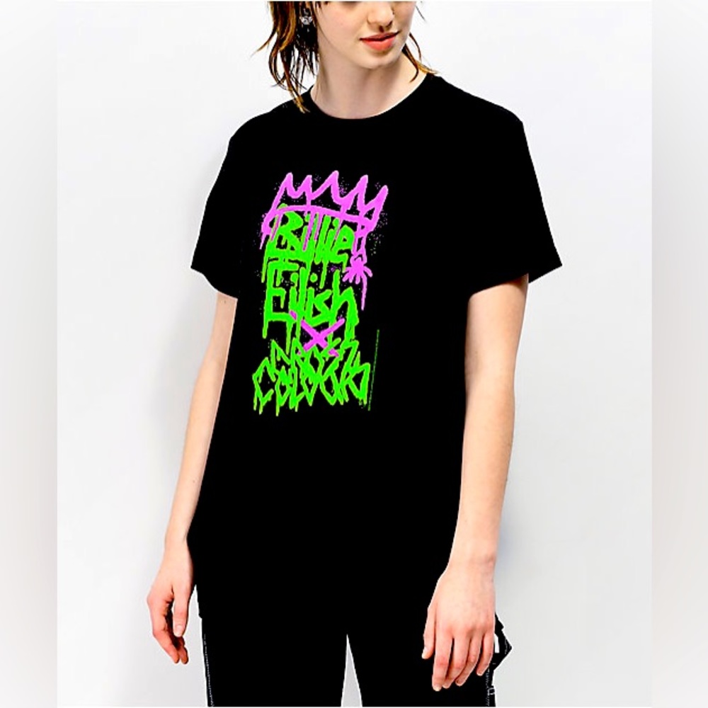 Cross Colours X Billie Eilish Graffiti Black T-Shirt
